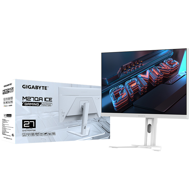 GIGABYTE M27QA ICE  27'' Flat IPS Gaming Monitor with 2560 X 1440 (QHD) Panel Resolution 1ms (MPRT) 180Hz 350 Cd/m2 for Gaming