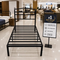 Cadre de lit en acier pliable et portable de haute qualité, avec support robuste, charge électrique, espace de rangement supplémentaire et installation facile