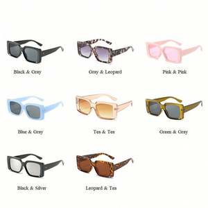 Lunettes de soleil carrées pour femme, style vintage, grande monture, logo personnalisé, protection UV400, motif léopard gris - Product Image 6