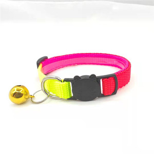 <span class=keywords><strong>Collar</strong></span> ajustable de nailon con campana para mascotas, <span class=keywords><strong>collar</strong></span> colorido para gato, arcoíris, venta al por mayor de fábrica - Product Image 3