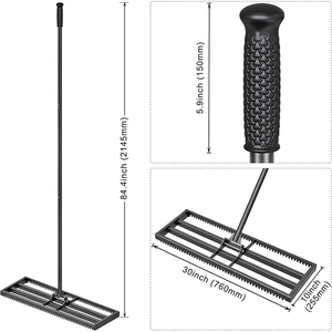 Râteau de nivellement de pelouse JH-Mech avec manche long réglable, vente chaude, nouveau style, jardin, acier noir de haute qualité, outil de nivellement de pelouse - Product Image 3