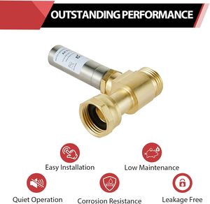 (Pack de 2) Amortisseur de chocs d'eau en acier inoxydable S-241 pour machine à laver, raccord pivotant 3/4 pouce FHT X MHT 250 Psi S-241, HAMME - Product Image 3