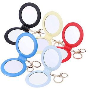 Customized double-sided leather makeup <b>mirror</b>, creative design with <b>mirror</b> and keychain, Japanese and Korean style portable - Product Image 4