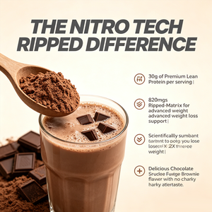 Poudre de protéines OEM <span class=keywords><strong>Nitro</strong></span> <span class=keywords><strong>Tech</strong></span> Ripped - Brownie au chocolat, 30g de protéines, 820mg de Ripped+ Matrix, 4.02lbs - Product Image 5