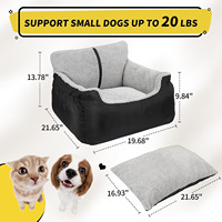 Lit de transport pour chien, en cuir pelucheux, imperméable et lavable, siège auto pour animaux de compagnie