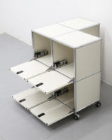 Système d'étagères modulaires minimalistes en acier inoxydable, autoportant ou mural, pour salon, buffet, bibliothèque, rangement