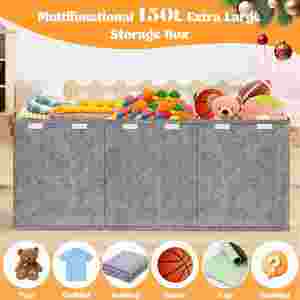 Custom <b>Large</b> Capacity Double Compartment Kids Toy Storage Box Modern Household Organizer Foldable and ReusableToy Storage <b>Bin</b> - Product Image 6