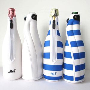 RYO Portable 750ml Cans Tote Cooler Blank White Sublimation Neoprene Insulated Waterproof Zipper Closure Foldable <b>Bottle</b> Holder - Product Image 6