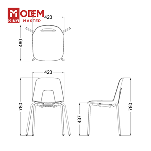 Ghế xếp chồng được khung kim loại nhựa không tay vịn MINYI BLITZ bán chạy, có thể kết nối với nhau, dùng cho phòng tập thể dục, trường học, hội nghị, học sinh - Product Image 3
