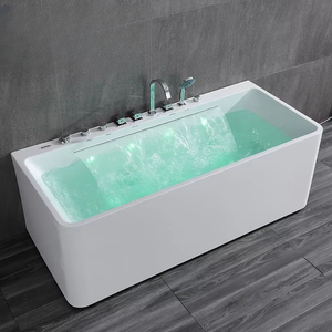 Baignoire à cascade de massage moderne en acrylique autoportante de style japonais et européen, 1,4 m à 1,7 m, pour la maison et les hôtels - Product Image 5