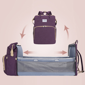 2025 디자이너 접이식 엄마 가방 엄마를위한 휴대용 다기능 아기 럭셔리 기저귀 배낭 - Product Image 3