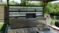 Armoire de cuisine extérieure en acier inoxydable avec barbecue au Hangzhou Vermont, grill pour les paysages, 2022