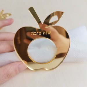 Кольца для салфеток Juadica в форме яблока, Золотое акриловое кольцо для салфеток из люцита