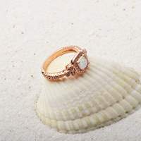 Bague rayée opale | |   Bijoux fantaisie avec incrustation de pierres précieuses arc-en-ciel vibrantes pour hommes et femmes