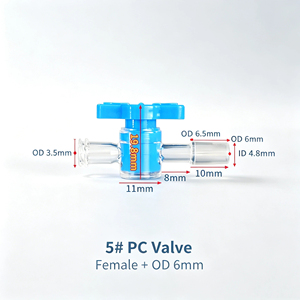 Flexible Transparent Barb Control High Temperature Plastic Acid-proof On-off Fittings for Laboratory Water Flow Regulation - Product Image 1