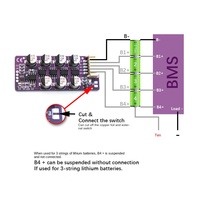 Placa de Equilibrio y Ecualización Activa Capacitiva de Alta Precisión 3S/4S 5S/6S para Baterías de Litio 1.2A de Alta Corriente con Transferencia de Energía