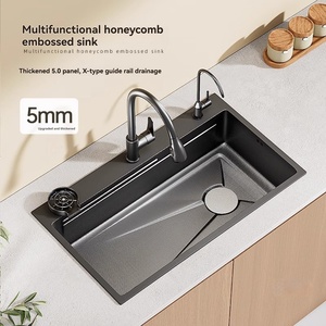 Évier de cuisine encastré en acier inoxydable avec affichage numérique LED intelligent multifonctionnel - Product Image 1