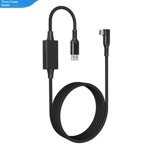 สำหรับเควส3 Pico 4 <span class=keywords><strong>VR</strong></span> สายดาต้าพร้อมแจ็กเก็ตพีวีซีชาร์จเร็ว5เมตรข้อศอกสำหรับเชื่อมต่อคอมพิวเตอร์และสตรีมมิ่ง USB Type-C Stock - Product Image 6