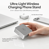 Station de charge sans fil magnétique pliable flexible 3 en 1 15W pour téléphone, montre intelligente, écouteurs, alliage de zinc