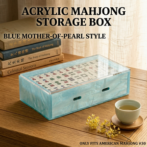 Estuche de Almacenamiento de Acrílico Transparente con Patrón de Concha de Tortuga para Fichas de Mahjong Americano, con Patas Metálicas Plegables para 4 Jugadores - Product Image 5