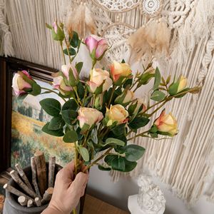 ตะกร้าดอกกุหลาบประดิษฐ์ CallaFloral 5 หัว ขนาดเล็ก ทำจากโพลีเอสเตอร์ สำหรับตกแต่งบ้านในร่ม ช่อดอกไม้งานแต่งงาน - Product Image 2