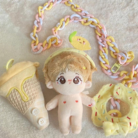 Porte-clés pendentif sac en peluche mini cornet de crème glacée 5 cm, personnalisable, idéal pour idoles Kpop, en coton PP, couleur personnalisée, décoration de sac à dos