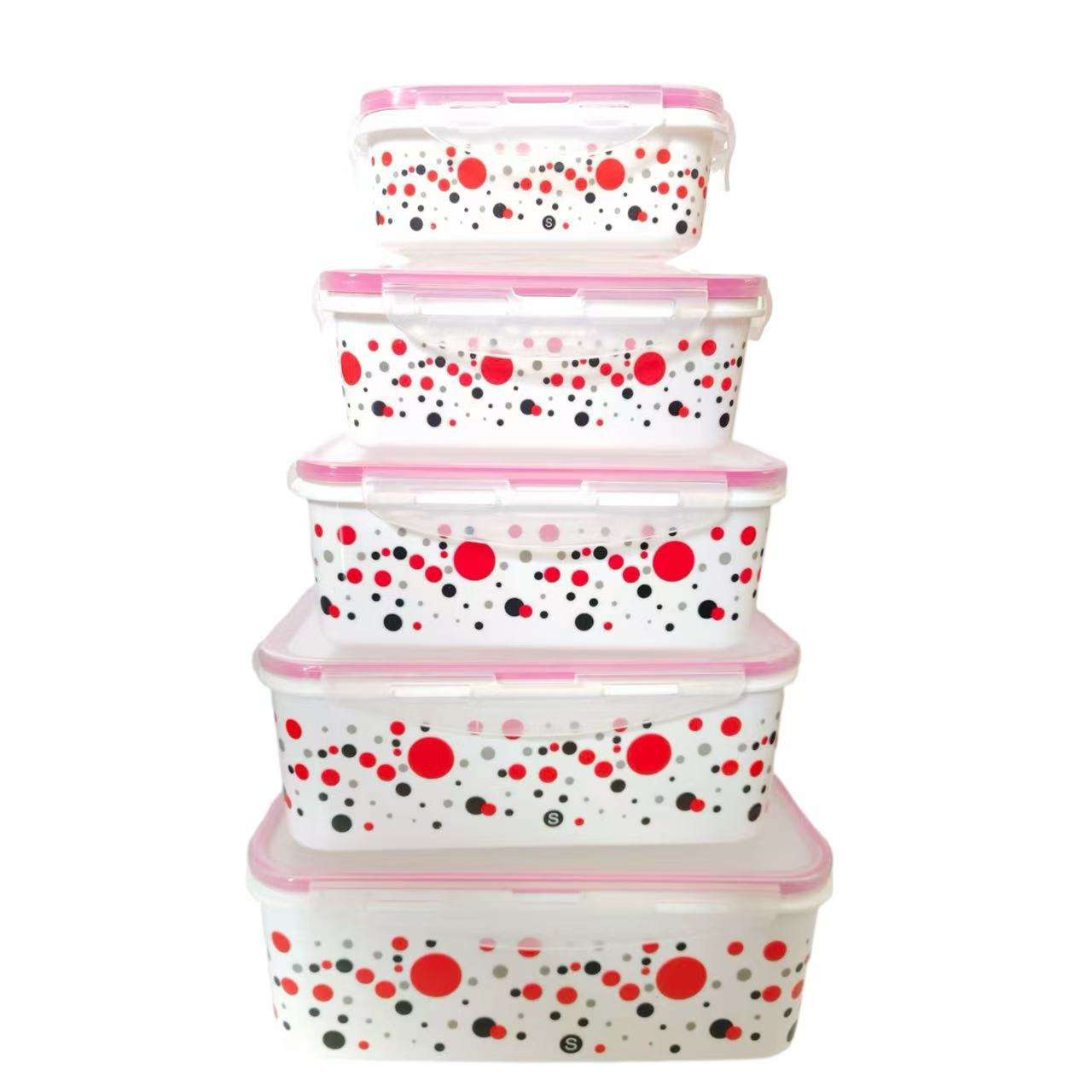 Lago azul-punto de onda rectangular Rosa CONJUNTO DE 5 piezas