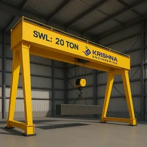 KRISHNA ENGINEERING Electric Wire Rope <b>Hoist</b> 20 Ton Capacity Remote Control Ground Operation Orange Steel Industrial - Product Image 4