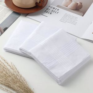 Mouchoirs de poche pour hommes 100 % coton doux, personnalisables avec logo, blancs - Product Image 4
