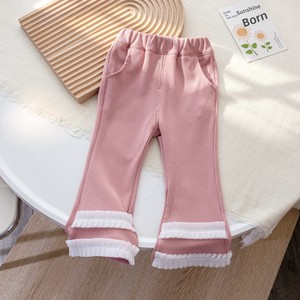 Qingli OEM Custom Factory pantaloni a zampa tinta unita per ragazze eleganti pantaloni larghi Casual <span class=keywords><strong>abbigliamento</strong></span> alla moda in pizzo - Product Image 2