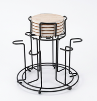 Support de tasses à café en métal robuste de type sur pied moderne, assemblage facile, plateau de rangement multifonction, station de boissons pour la cuisine
