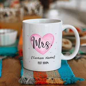 Juego de Tazas de Cerámica con Diseño de Corazón para Parejas, Personalizadas con Nombres - Product Image 6