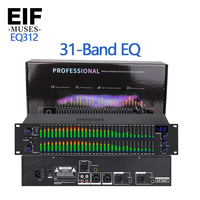 Égaliseur numérique et analogique double canal 31 bandes DSP EIF EQ-312 2U avec filtre anti-bruit, 10 préréglages, XLR/TRS/RCA pour enregistrement en direct