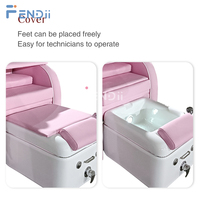 Mobilier de salon de manucure Fauteuil de pédicure inclinable sans tuyau Spa rose de luxe sans plomberie