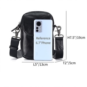 Joyir Men's Crossbody <b>Bag</b> Genuine Leather Black Casual Shoulder <b>Bag</b> For Travel And Daily Use - Product Image 4