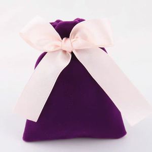 Sac à cordon en tissu velours personnalisable pour bijoux, lunettes, objets anciens avec option de logo - Product Image 4