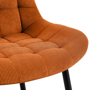 <span class=keywords><strong>Chaise</strong></span> de salle à manger moderne et confortable en <span class=keywords><strong>tissu</strong></span> <span class=keywords><strong>jaune</strong></span> avec pieds en métal - Product Image 4
