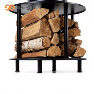 Barbecue extérieur en acier Corten avec bac à cendres amovible, télécommande et chariot pour bois de chauffage - Product Image 1