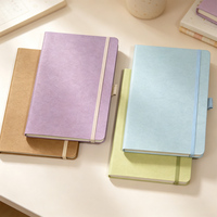 Cuaderno de Cuero PU con Banda Elástica Color Macaron, Diario Personalizado con Tapa Dura, Regalo para Oficina, Escuela, Agenda, Bloc de Notas
