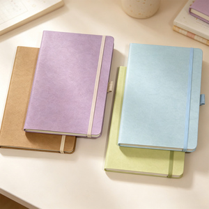 Cuaderno de Cuero PU con Banda Elástica Color Macaron, Diario Personalizado con Tapa Dura, Regalo para Oficina, Escuela, Agenda, Bloc de Notas - Product Image 1