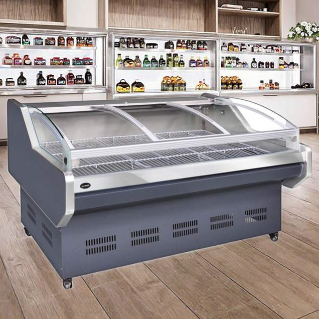 Electric Upright Freezer Refrigerated Deli Showcase Fridge for Fresh Meat Display in Household Hotels Direct Factory Supplier