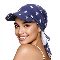 Visera de Moda con Diseño Paisley, Turbante, Visera con Cordones, Gorra para Protección Solar al Aire Libre, Pañuelo Elástico para la Cabeza, Sombrero Bandana para Viajes, Protección Solar para Mujer
