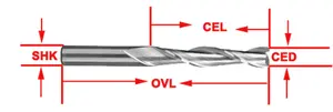 Carbide End Mill DouRuy CNC Milling Cutter Carbide 4/5/6mm 2 Flute Carbide Up Cut Spiral End Mill Wood Cutting Bit Wood Carving Bits