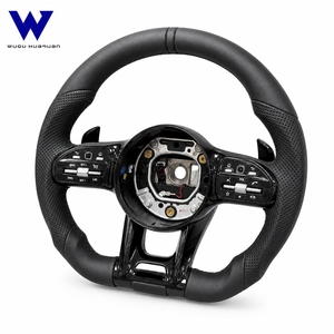 สำหรับพวงมาลัยหนังแท้ <span class=keywords><strong>Mercedes</strong></span> Benz W204 W205 W212 W213 W447 W166 E300 <span class=keywords><strong>C250</strong></span> C63S C450 E53ใส่ได้พอดี GLA45 - Product Image 5