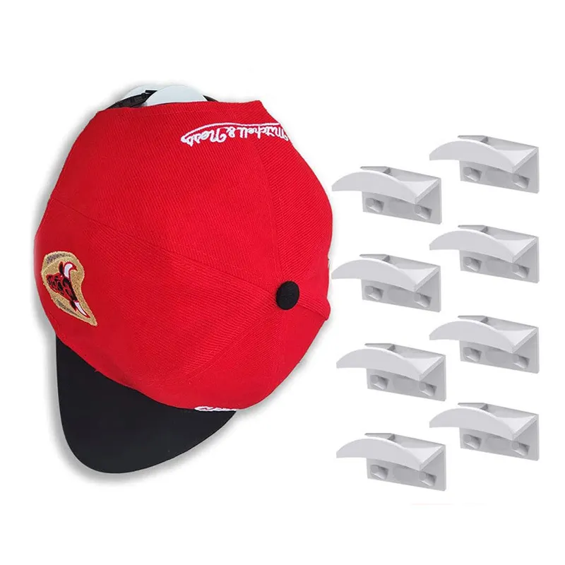 Pintu Dinding Kamar Lemari Topi Gantung Topi Baseball Organizer Pemegang Rak Diri Perekat Topi Penyimpanan Klip Kait