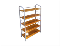 Zapatero Industrial con Estantes, Librería Moderna con Estructura Metálica, Organizador de Almacenamiento Independiente para Entrada, Estante de Cocina de 4 Niveles