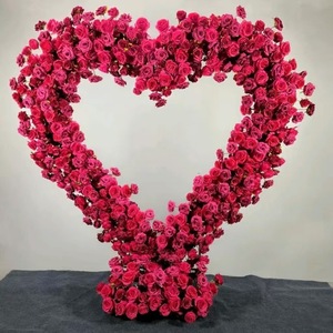 Arreglo Floral en Forma de Arco, Arco en Forma de Corazón con Rosas Rosadas, Decoración de Boda, Arco de Flores de Seda en Forma de Corazón - Product Image 6