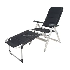 Outdoor Adjustable Metal Chair Arm Folding Garden Chair with Footrest