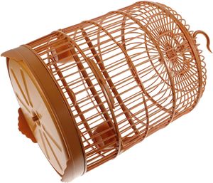 Besleme kase ve ayakta direkleri ile küçük kuş kafesi kuş kafesi plastik yuvarlak kuş kafesi asılı - Product Image 3
