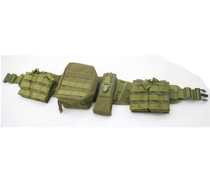 DFU122 Nouvelle Conception 2023 Ceinture Tactique MOLLE avec 4 Pochettes Accessoires Camouflage Woodland Matière Supérieure en Daim Noir Fabriqué en Chine - Product Image 3
